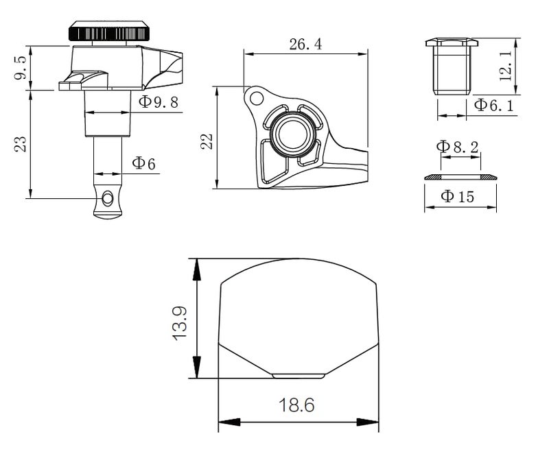 Guyker 6Pcs Guitar Locking Tuners (6 Right Handed) - 1:18 Ratio Lock String Tuning Key Pegs Machine Heads with Hexagonal Handle Replacement for LP SG Style Electric, Folk or Acoustic Guitars - Chrome - Image 3